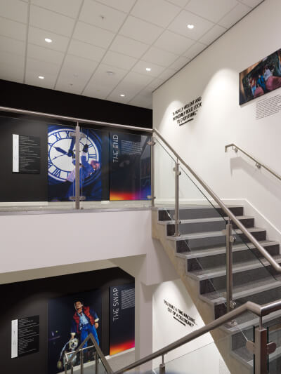 Back to the Future stairwell in Elstree designed by One x One