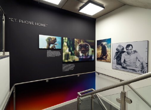 ET behind the scenes panels in Elstree designed by One x One