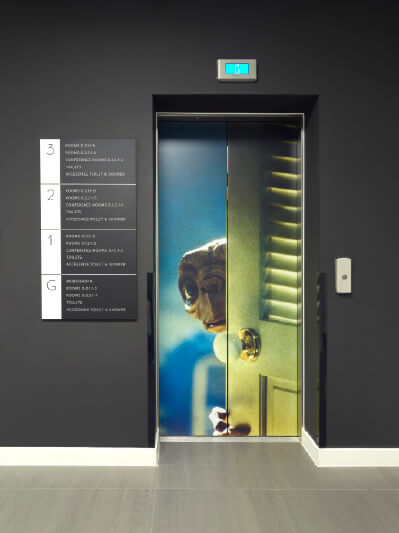 ET lift in Elstree designed by One x One