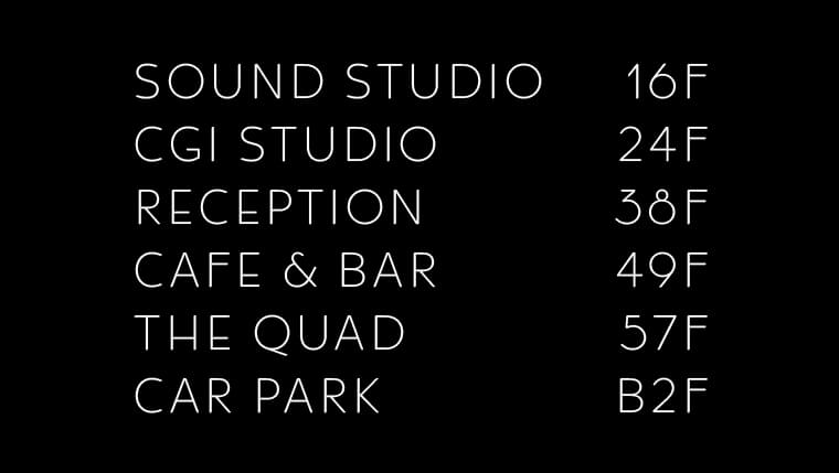 Sky Studios Elstree wayfinding designed by One by One